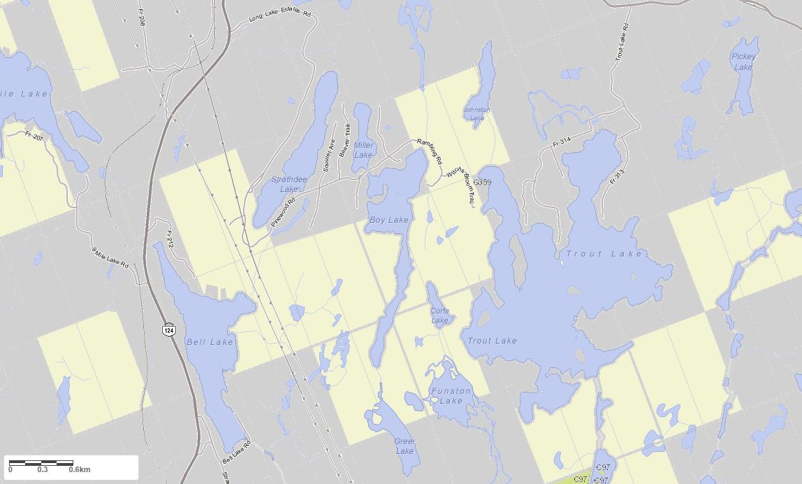 Crown Land Map of Boy Lake in Municipality of McDougall and the District of Parry Sound